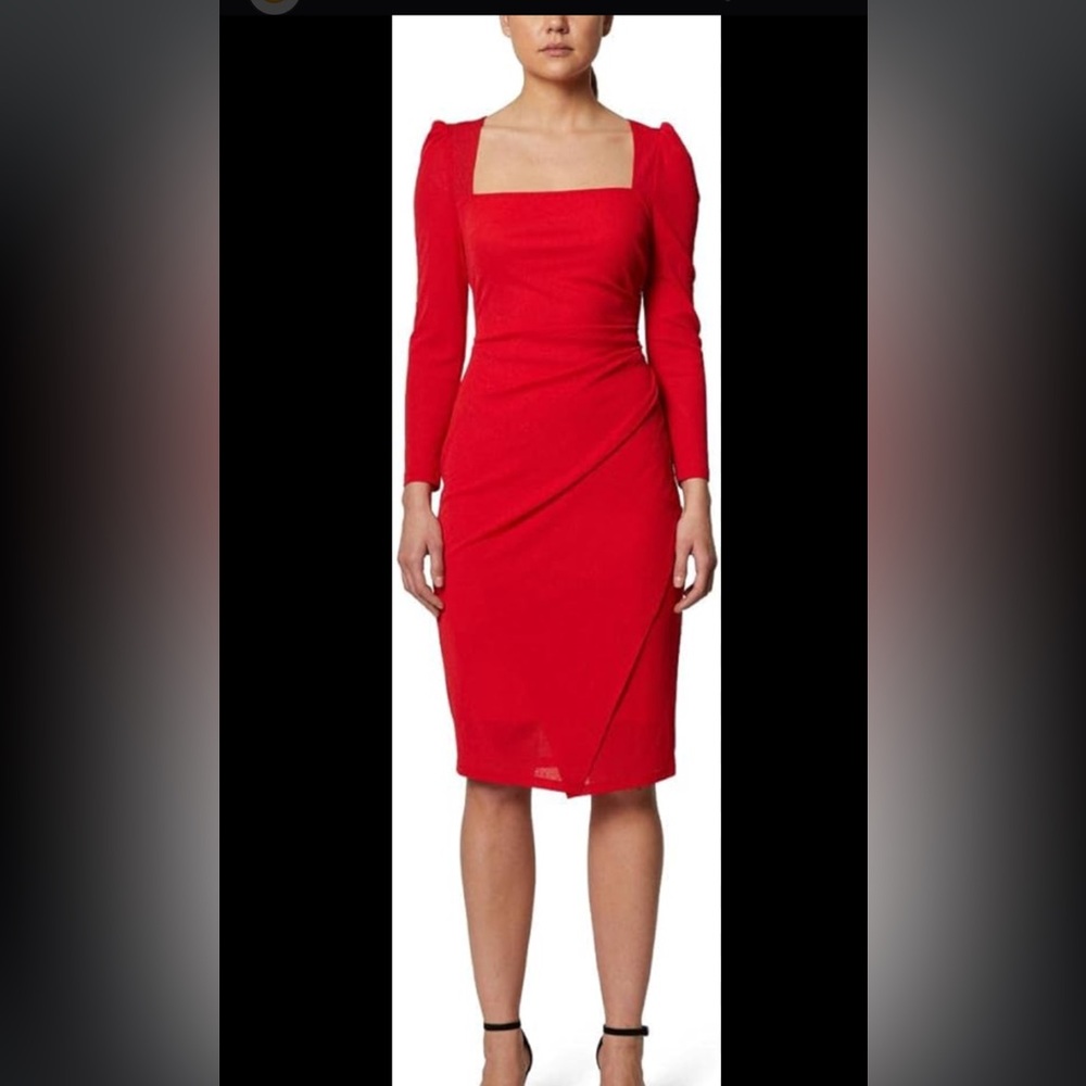 Red laundry dress